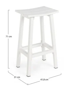 Discount Bizzotto SGABELLO BAR IN ALLUMINIO BIANCO YK11 - SKIPPER