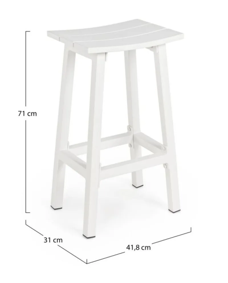 Discount Bizzotto SGABELLO BAR IN ALLUMINIO BIANCO YK11 - SKIPPER