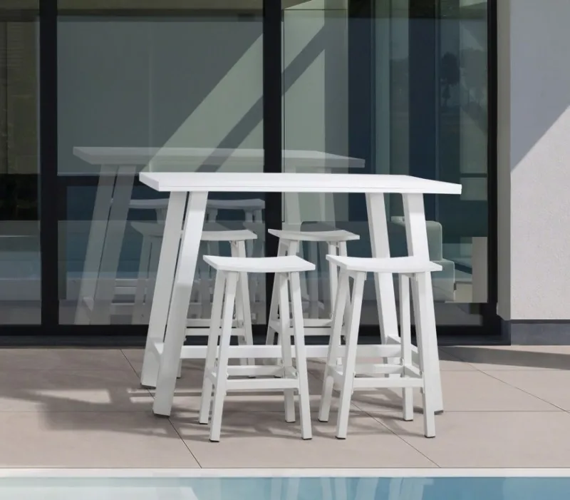 Discount Bizzotto SGABELLO BAR IN ALLUMINIO BIANCO YK11 - SKIPPER