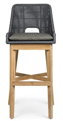 Outlet Bizzotto SGABELLO BAR IN CORDA PER ESTERNO COLOR ARDESIA - HESPERIA