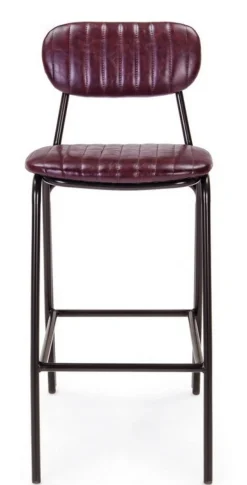 Outlet Bizzotto SGABELLO BAR IN ECOPELLE BORDEAUX - DEBBIE