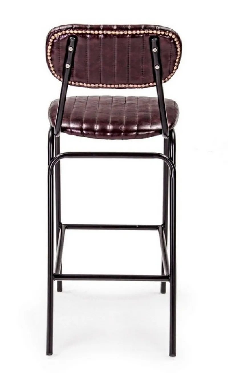 Outlet Bizzotto SGABELLO BAR IN ECOPELLE BORDEAUX - DEBBIE
