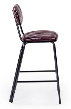 Outlet Bizzotto SGABELLO BAR IN ECOPELLE BORDEAUX - DEBBIE