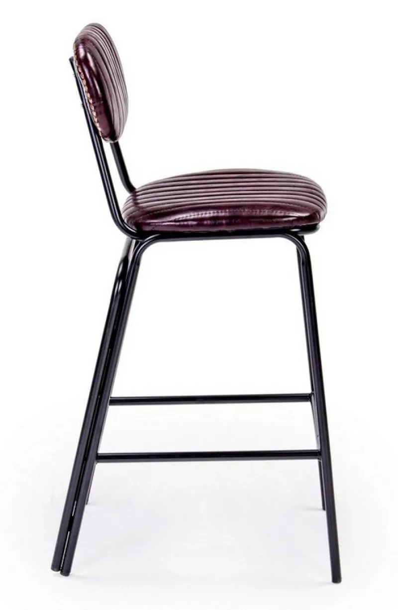 Outlet Bizzotto SGABELLO BAR IN ECOPELLE BORDEAUX - DEBBIE