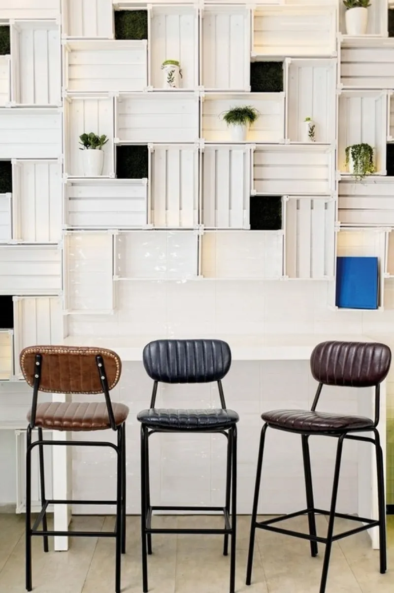 Outlet Bizzotto SGABELLO BAR IN ECOPELLE BORDEAUX - DEBBIE