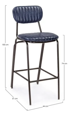 Best Bizzotto SGABELLO BAR IN ECOPELLE BLU - DEBBIE