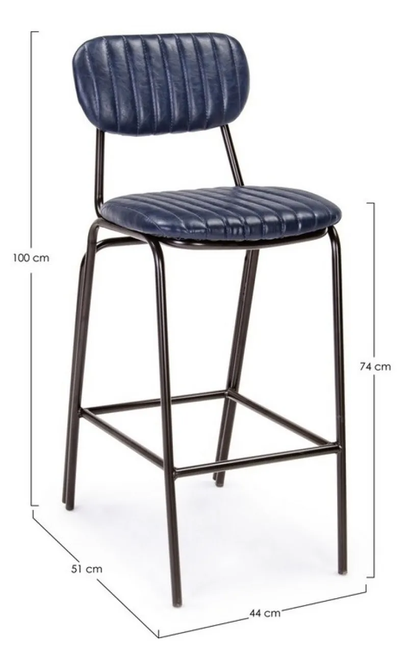 Best Bizzotto SGABELLO BAR IN ECOPELLE BLU - DEBBIE
