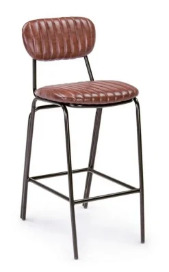 Online Bizzotto SGABELLO BAR IN ECOPELLE ARANCIO SCURO - DEBBIE