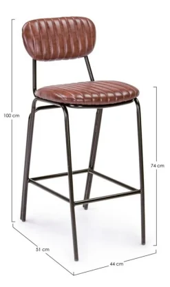 Online Bizzotto SGABELLO BAR IN ECOPELLE ARANCIO SCURO - DEBBIE