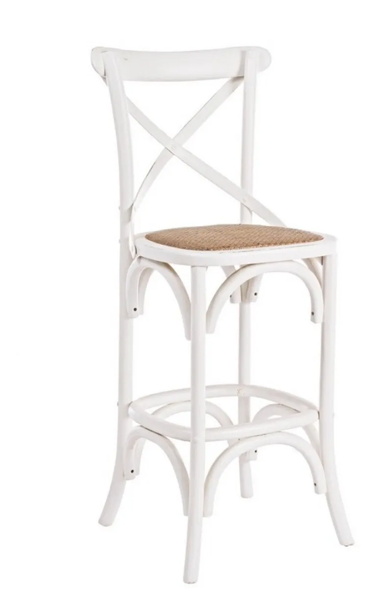 New Bizzotto SGABELLO BAR IN LEGNO BIANCO - CROSS