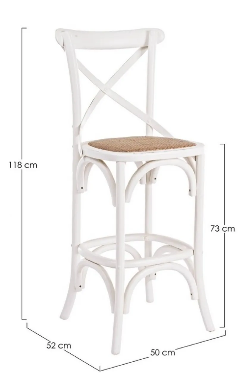 New Bizzotto SGABELLO BAR IN LEGNO BIANCO - CROSS