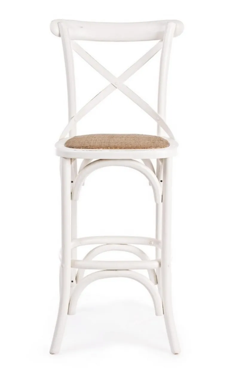 New Bizzotto SGABELLO BAR IN LEGNO BIANCO - CROSS