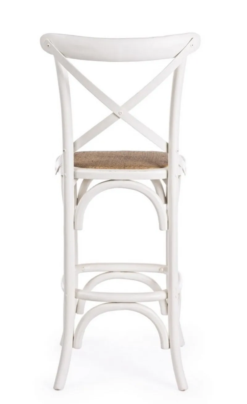 New Bizzotto SGABELLO BAR IN LEGNO BIANCO - CROSS