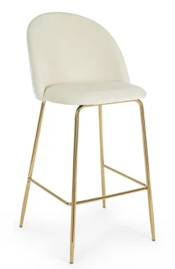New Bizzotto SGABELLO BAR IN VELLUTO BIANCO - CARRY