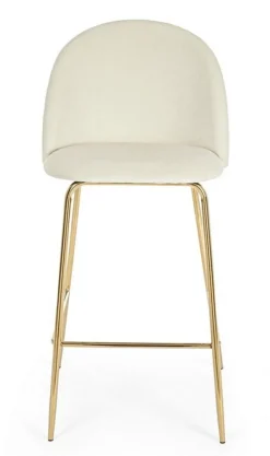 New Bizzotto SGABELLO BAR IN VELLUTO BIANCO - CARRY