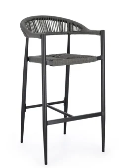 Best Bizzotto SGABELLO BAR JANDIA ANTRACITE/GRIGIO