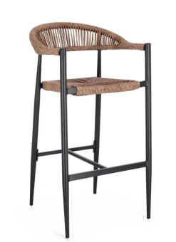 Best Bizzotto SGABELLO BAR JANDIA ANTRACITE/NATURAL