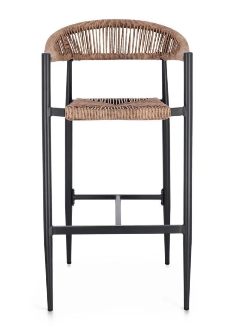 Best Bizzotto SGABELLO BAR JANDIA ANTRACITE/NATURAL