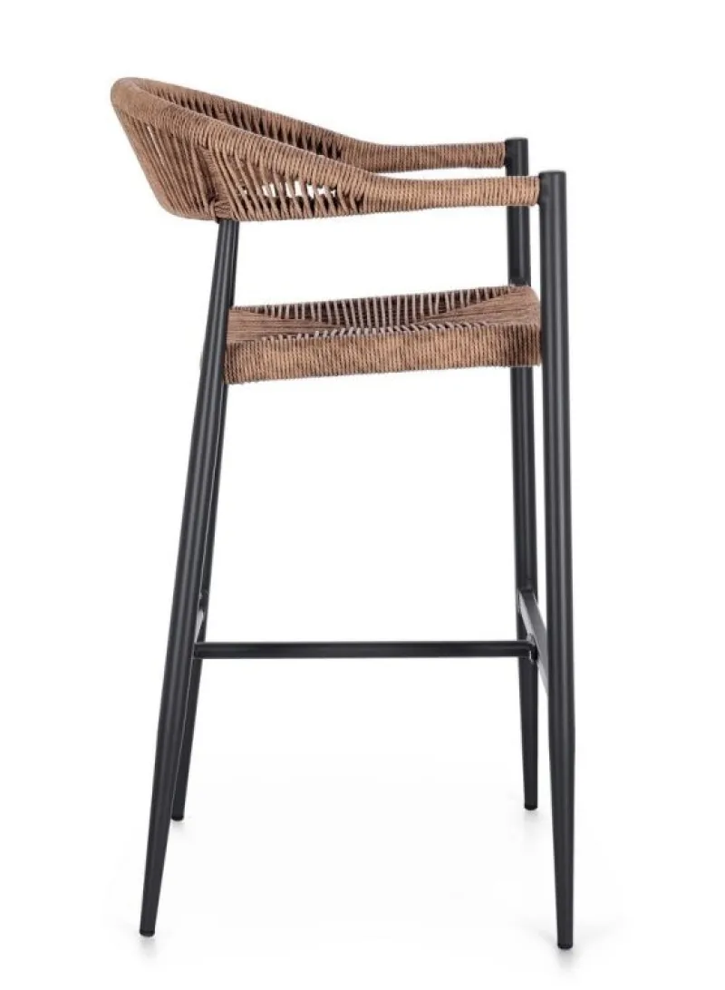 Best Bizzotto SGABELLO BAR JANDIA ANTRACITE/NATURAL