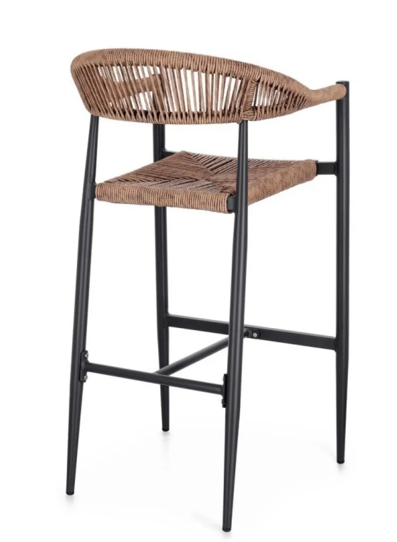 Best Bizzotto SGABELLO BAR JANDIA ANTRACITE/NATURAL