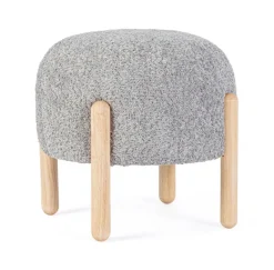 Best Bizzotto SGABELLO EFFETTO BOUCLE' GRIGIO CHIARO - DAYLA