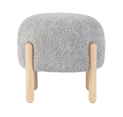 Best Bizzotto SGABELLO EFFETTO BOUCLE' GRIGIO CHIARO - DAYLA
