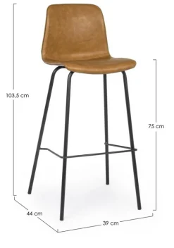 Sale Bizzotto SGABELLO IN ECOPELLE COLOR CUOIO - KYRA