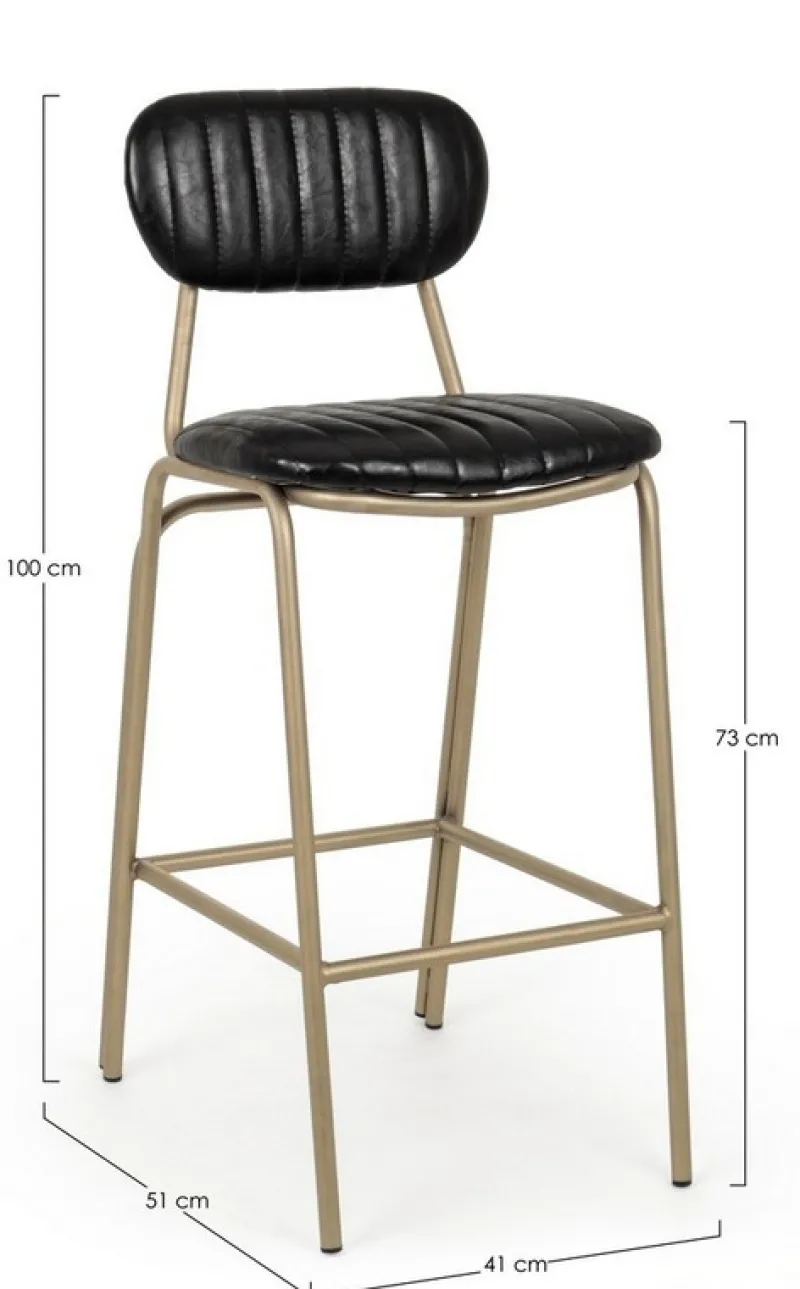 Online Bizzotto SGABELLO IN ECOPELLE NERO - ADDY