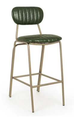 Discount Bizzotto SGABELLO IN ECOPELLE VERDE SCURO - ADDY