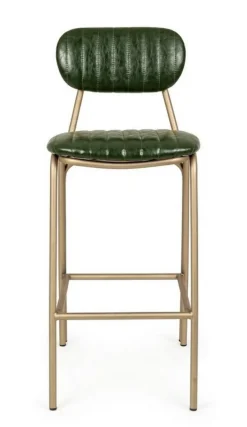 Discount Bizzotto SGABELLO IN ECOPELLE VERDE SCURO - ADDY
