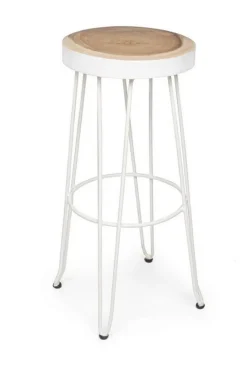New Bizzotto SGABELLO IN LEGNO BIANCO - RAKEL