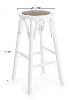 Hot Bizzotto SGABELLO IN LEGNO BIANCO - CIRCLE
