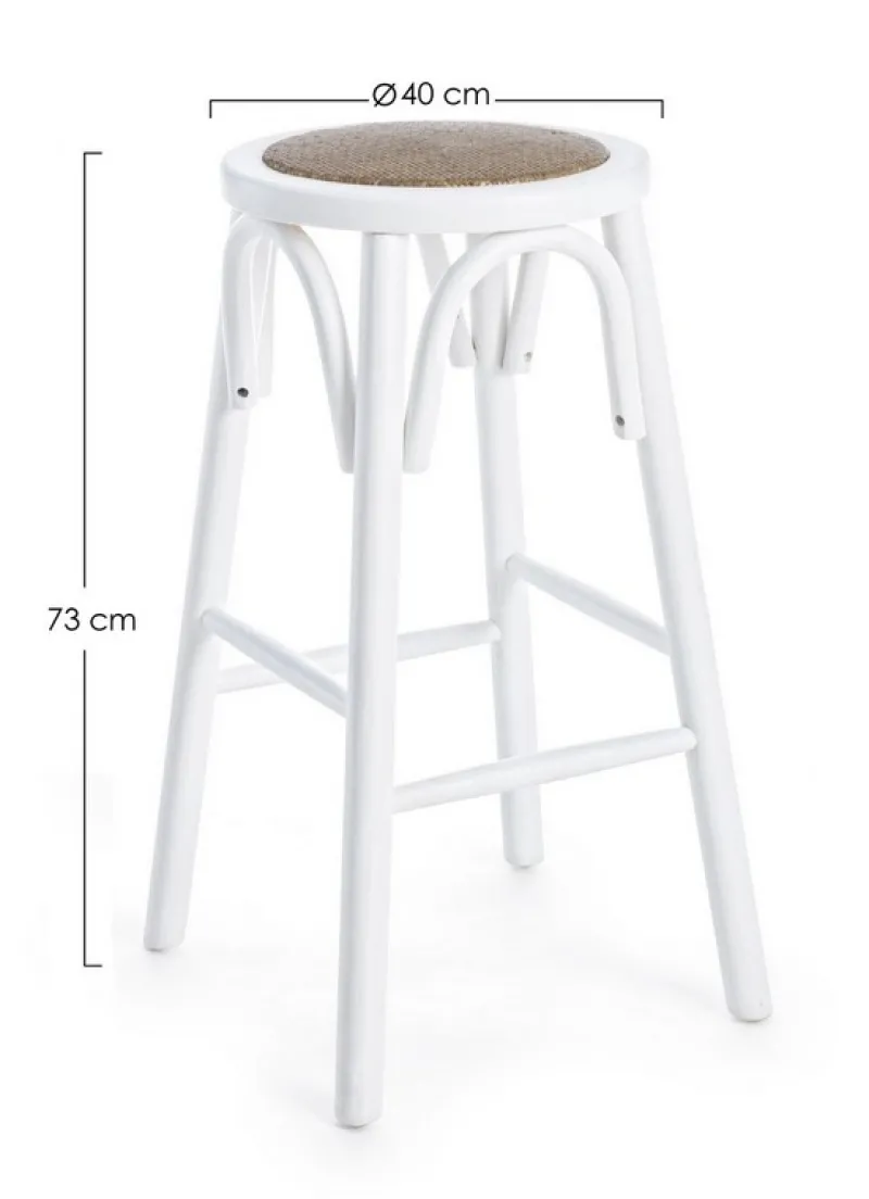 Hot Bizzotto SGABELLO IN LEGNO BIANCO - CIRCLE