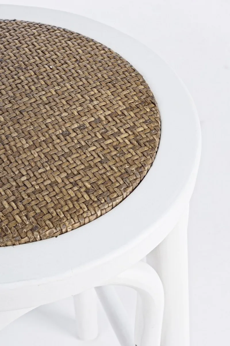 Hot Bizzotto SGABELLO IN LEGNO BIANCO - CIRCLE