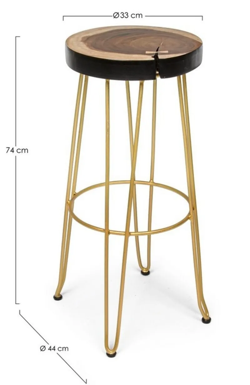 Best Bizzotto SGABELLO IN LEGNO COLOR ORO - RAKEL