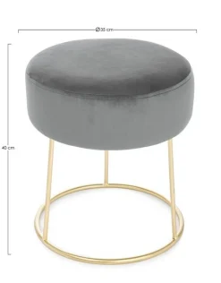 Bizzotto SGABELLO IN VELLUTO GRIGIO - CLARISSA