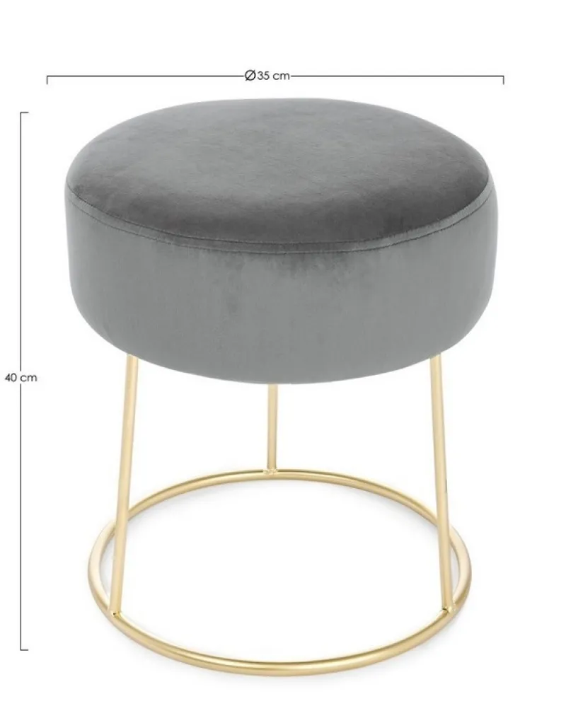 Bizzotto SGABELLO IN VELLUTO GRIGIO - CLARISSA