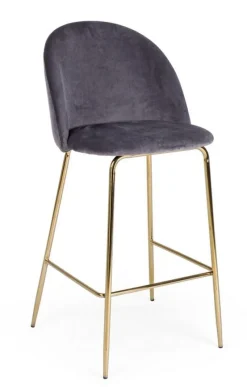 Best Bizzotto SGABELLO IN VELLUTO GRIGIO SCURO - CARRY