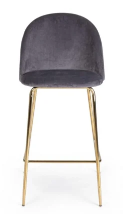 Best Bizzotto SGABELLO IN VELLUTO GRIGIO SCURO - CARRY