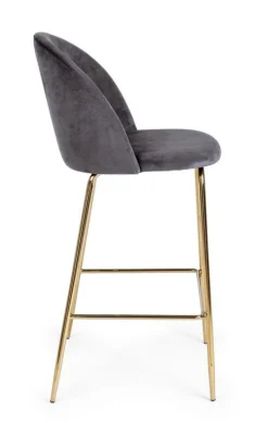 Best Bizzotto SGABELLO IN VELLUTO GRIGIO SCURO - CARRY