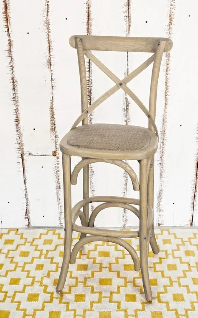 New Bizzotto SGABELLOBAR IN LEGNO GRIGIO NATURALE - CROSS