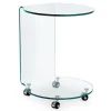 Best Bizzotto TAVOLINO CON RUOTE ROTONDO IN VETRO - IRIDE