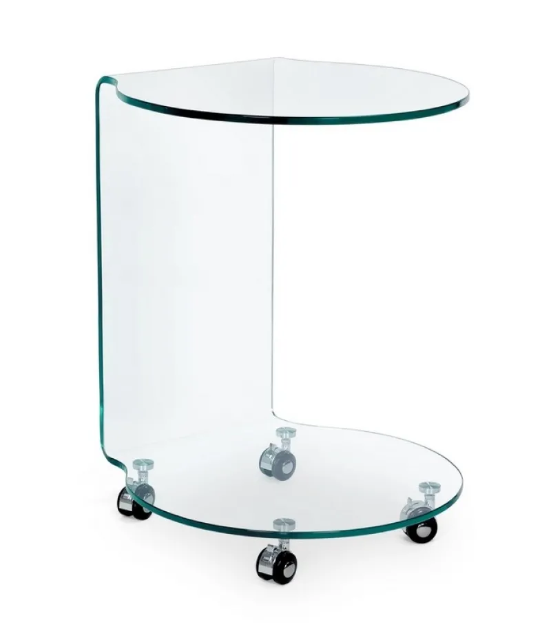 Best Bizzotto TAVOLINO CON RUOTE ROTONDO IN VETRO - IRIDE