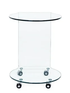 Best Bizzotto TAVOLINO CON RUOTE ROTONDO IN VETRO - IRIDE