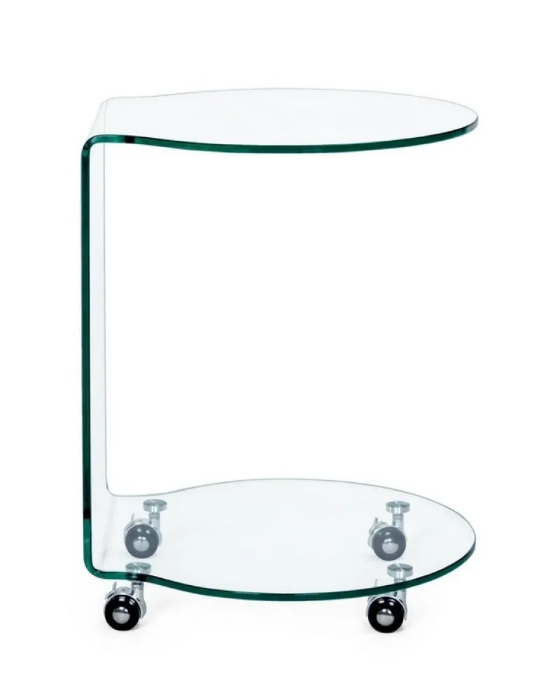 Best Bizzotto TAVOLINO CON RUOTE ROTONDO IN VETRO - IRIDE
