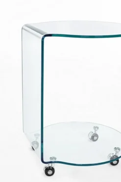 Best Bizzotto TAVOLINO CON RUOTE ROTONDO IN VETRO - IRIDE