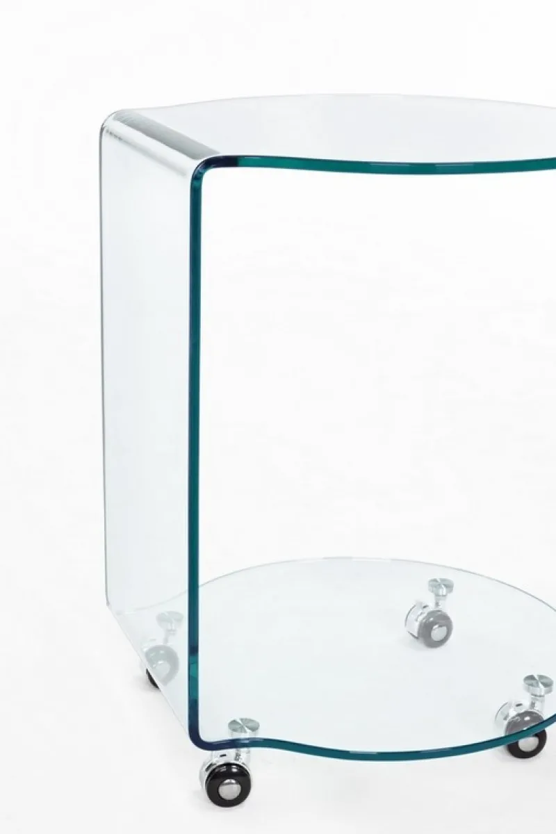 Best Bizzotto TAVOLINO CON RUOTE ROTONDO IN VETRO - IRIDE