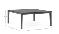 Best Bizzotto TAVOLINO GERALD 90X90 ANTR JX55