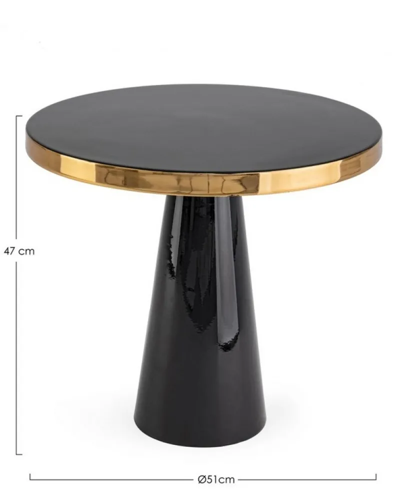 Outlet Bizzotto TAVOLINO IN ACCIAIO NERO D51 - NANDIKA