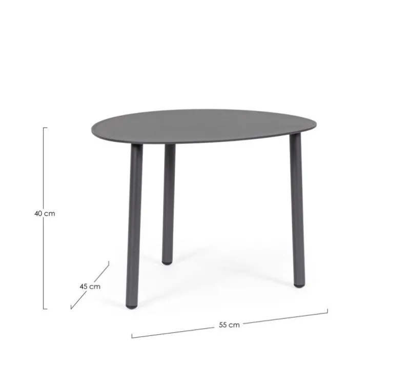 Best Bizzotto TAVOLINO IN ALLUMINIO ANTRACITE QS22 - SPARKY